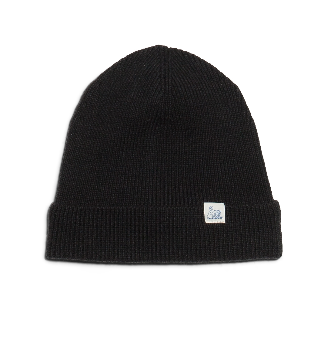 Men Merz B. Schwanen MWBN01 classic Beanie Black | MERZ2419605