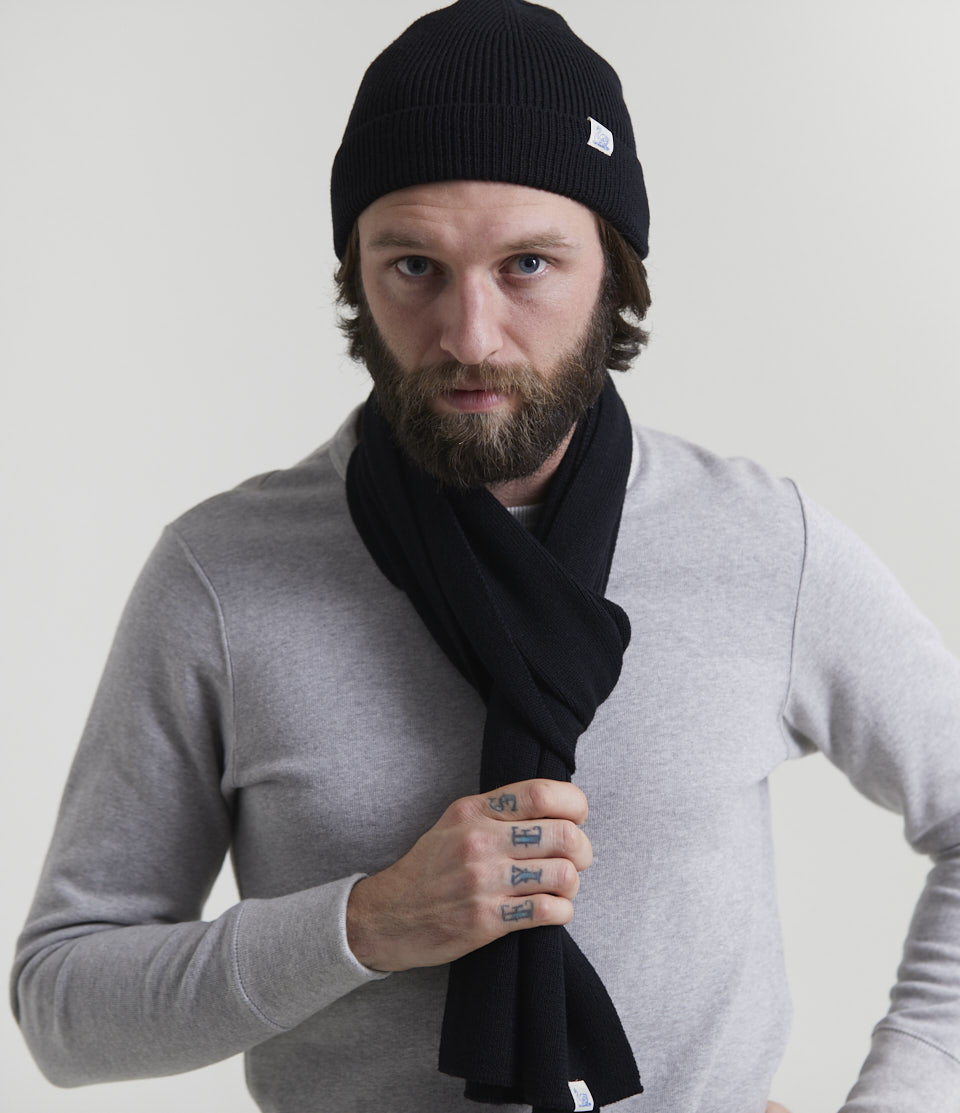 Men Merz B. Schwanen MWBN01 classic Beanie Black | MERZ2419605