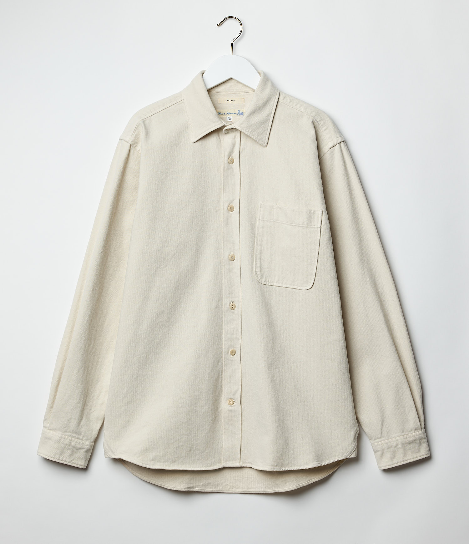 Men Merz B. Schwanen SHIRT01T organic cotton broken twill Shirts Beige | MERZ7201458
