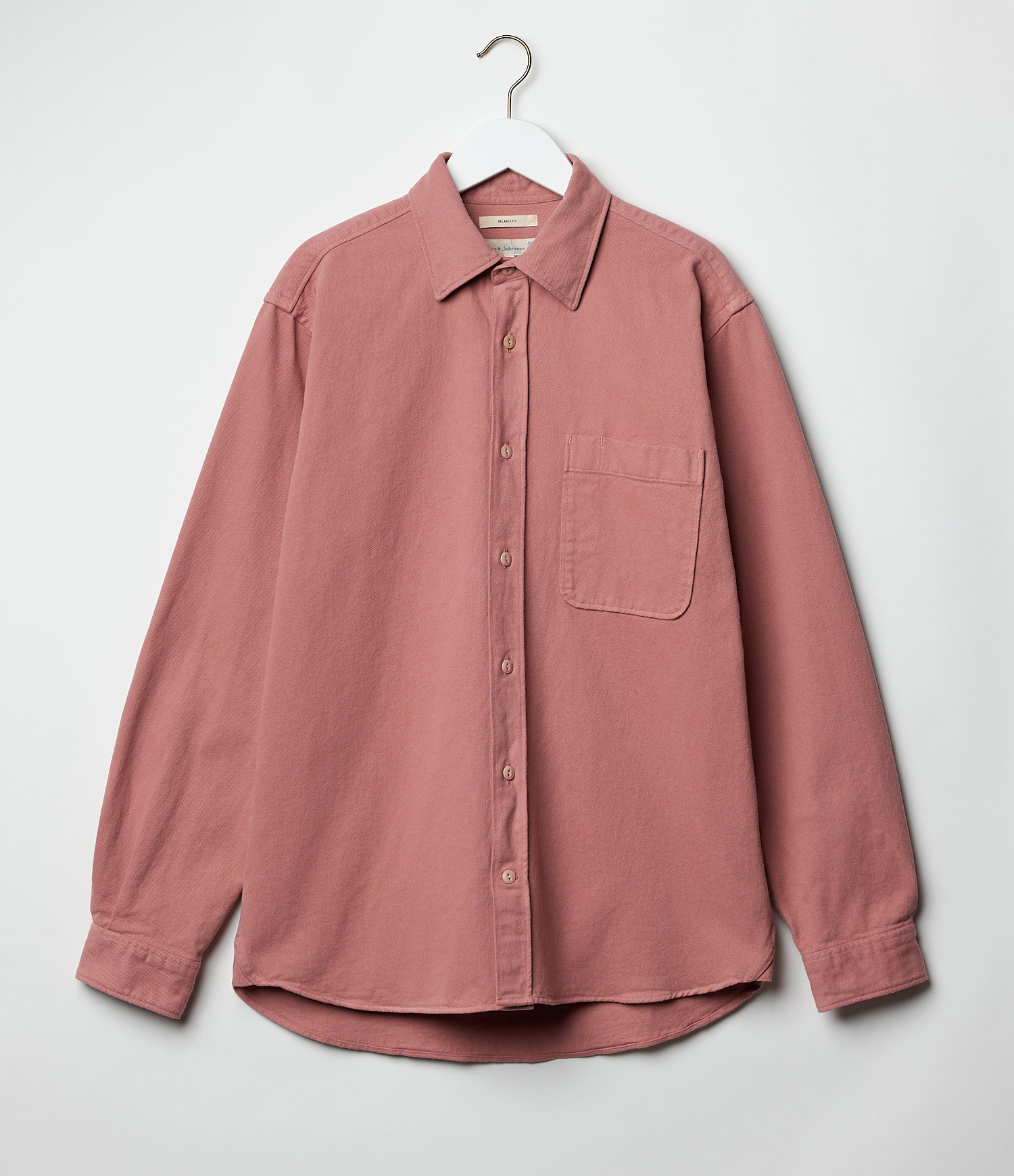 Men Merz B. Schwanen SHIRT01T organic cotton broken twill Shirts Rose | MERZ3019874