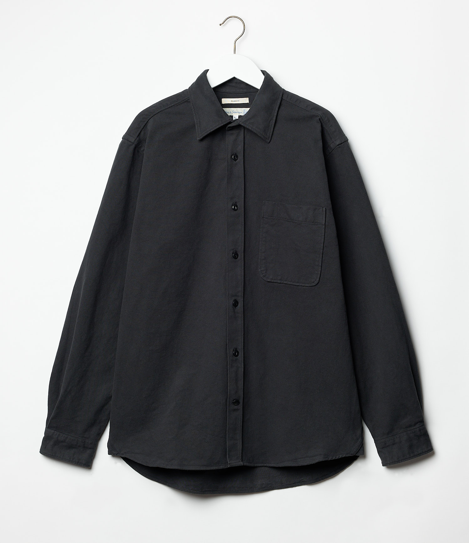 Men Merz B. Schwanen SHIRT01T organic cotton broken twill Shirts Grey | MERZ3718045