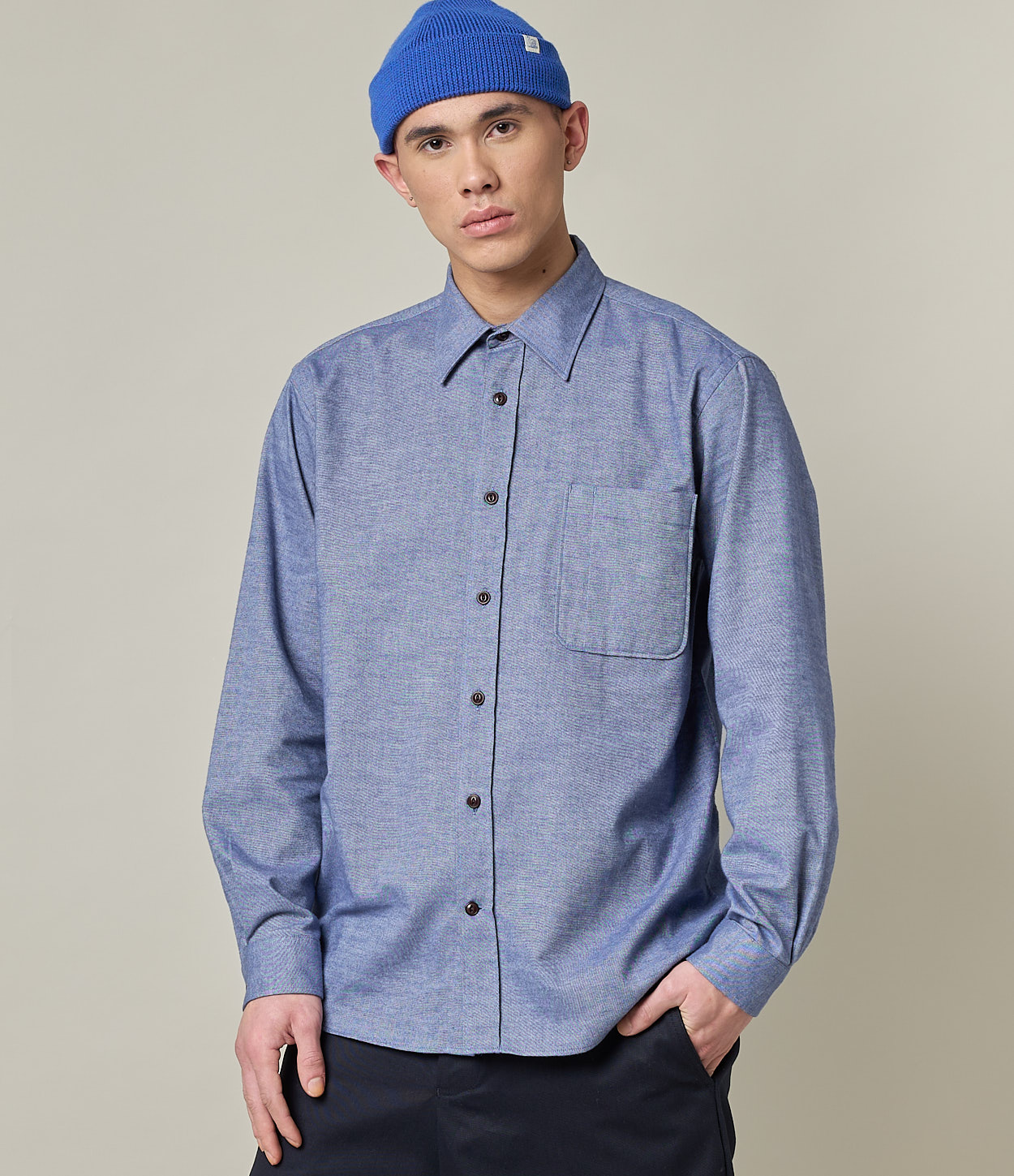 Men Merz B. Schwanen SHIRT02 Shirts Blue | MERZ6843097