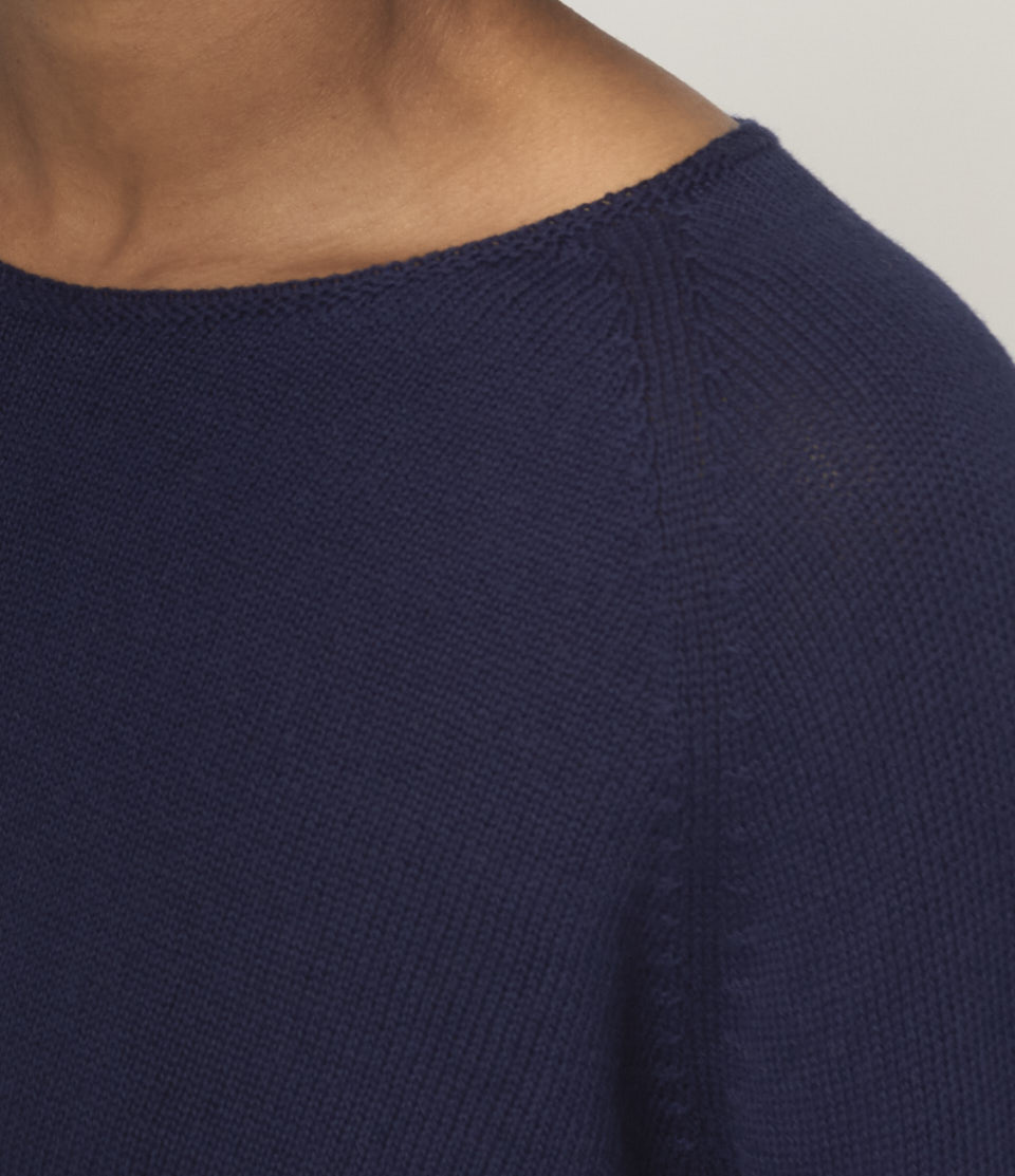 Women Merz B. Schwanen CC21 cropped raglan Pullover Deep Blue | MERZ6571402