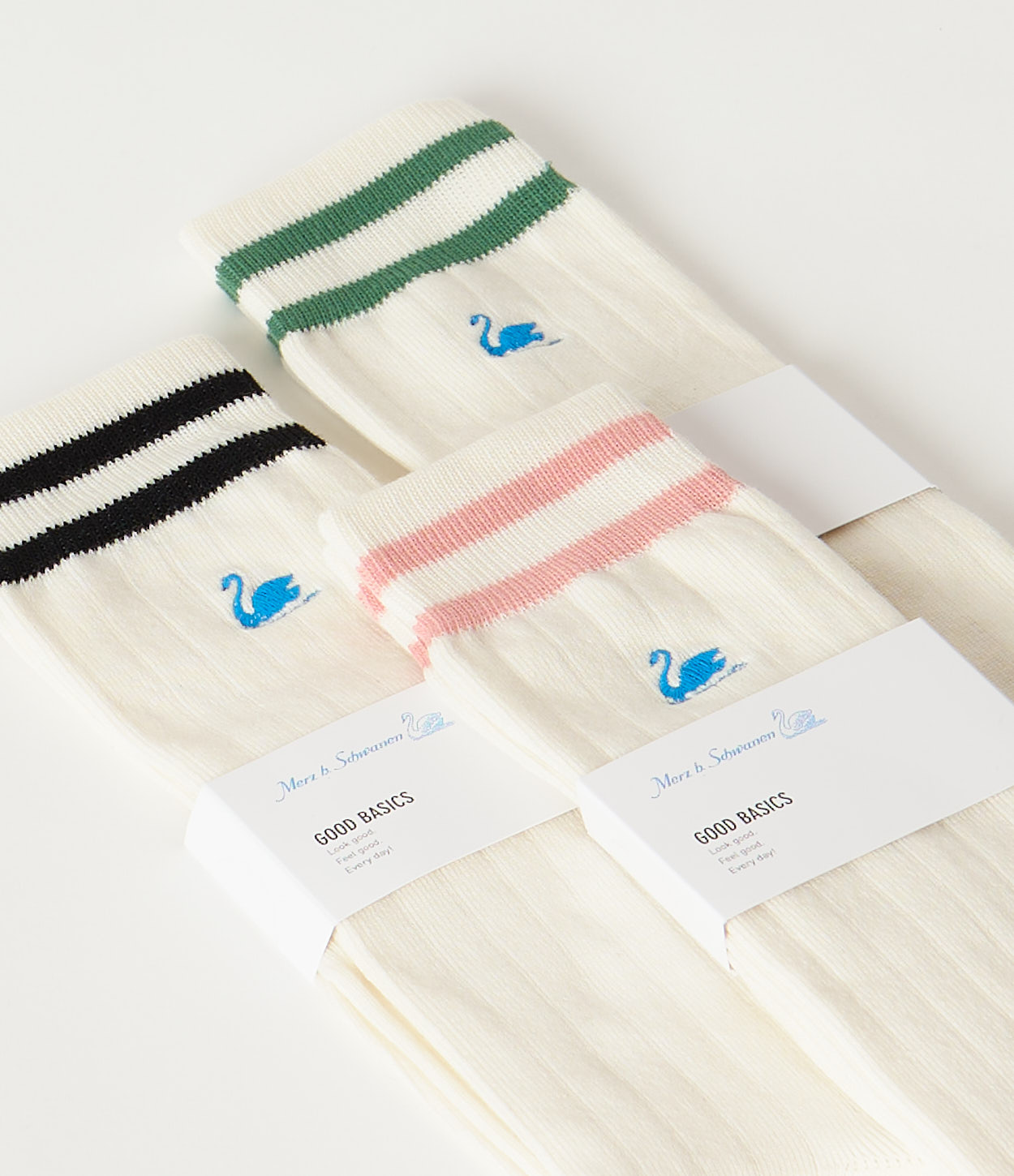 Women Merz B. Schwanen GS08 cotton Socks White / Coral | MERZ5789432