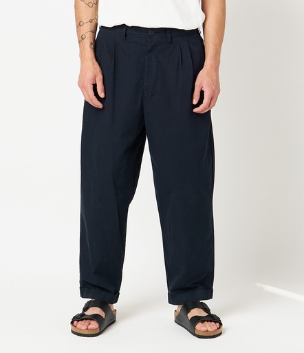Women Merz B. Schwanen PANTS03 pleated-front Pants Navy | MERZ1942068