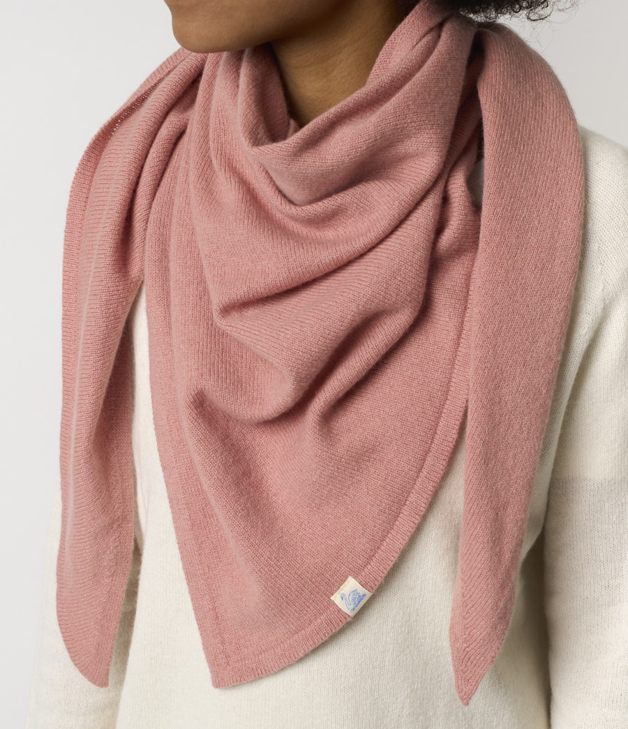 Women Merz B. Schwanen SKTS01 light triangle Scarf Rose | MERZ0652817