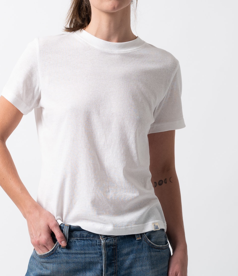 Women Merz B. Schwanen WCT05 crew neck T Shirts White | MERZ7069421