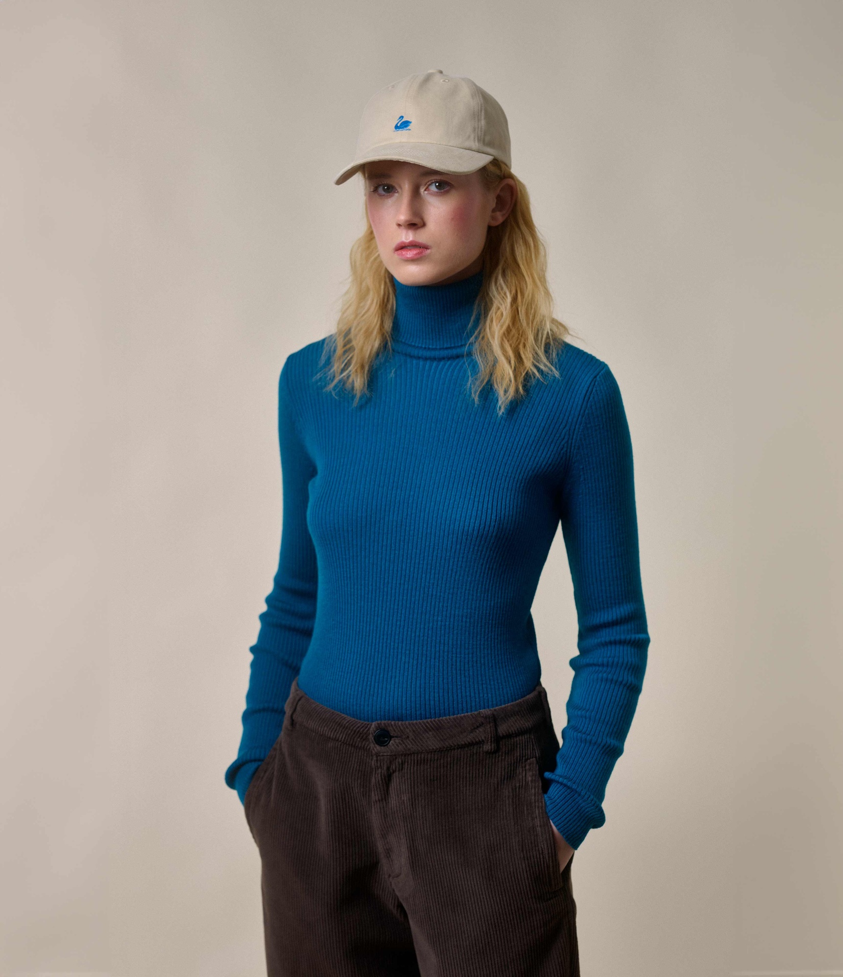 Women Merz B. Schwanen WMWST01 turtleneck Pullover Dark Grey Blue | MERZ5746801