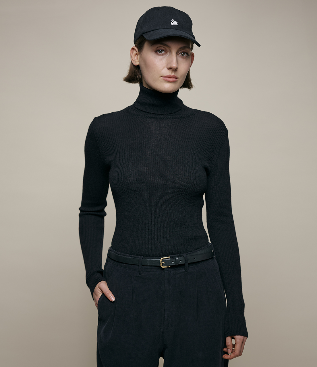 Women Merz B. Schwanen WMWST01 turtleneck Pullover Black | MERZ9867054