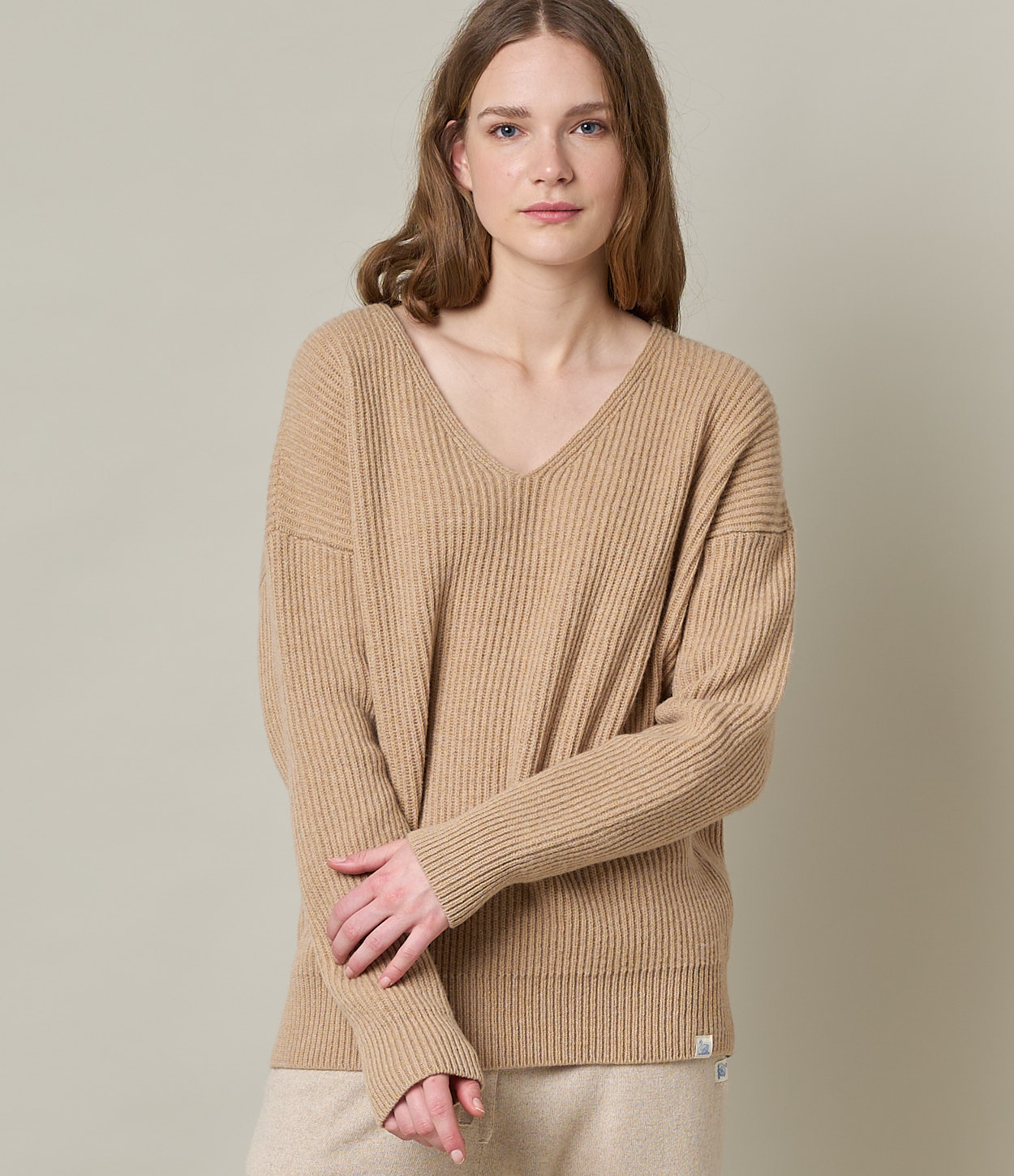 Women Merz B. Schwanen WRIBV02 V-neck Pullover Brown | MERZ7981062