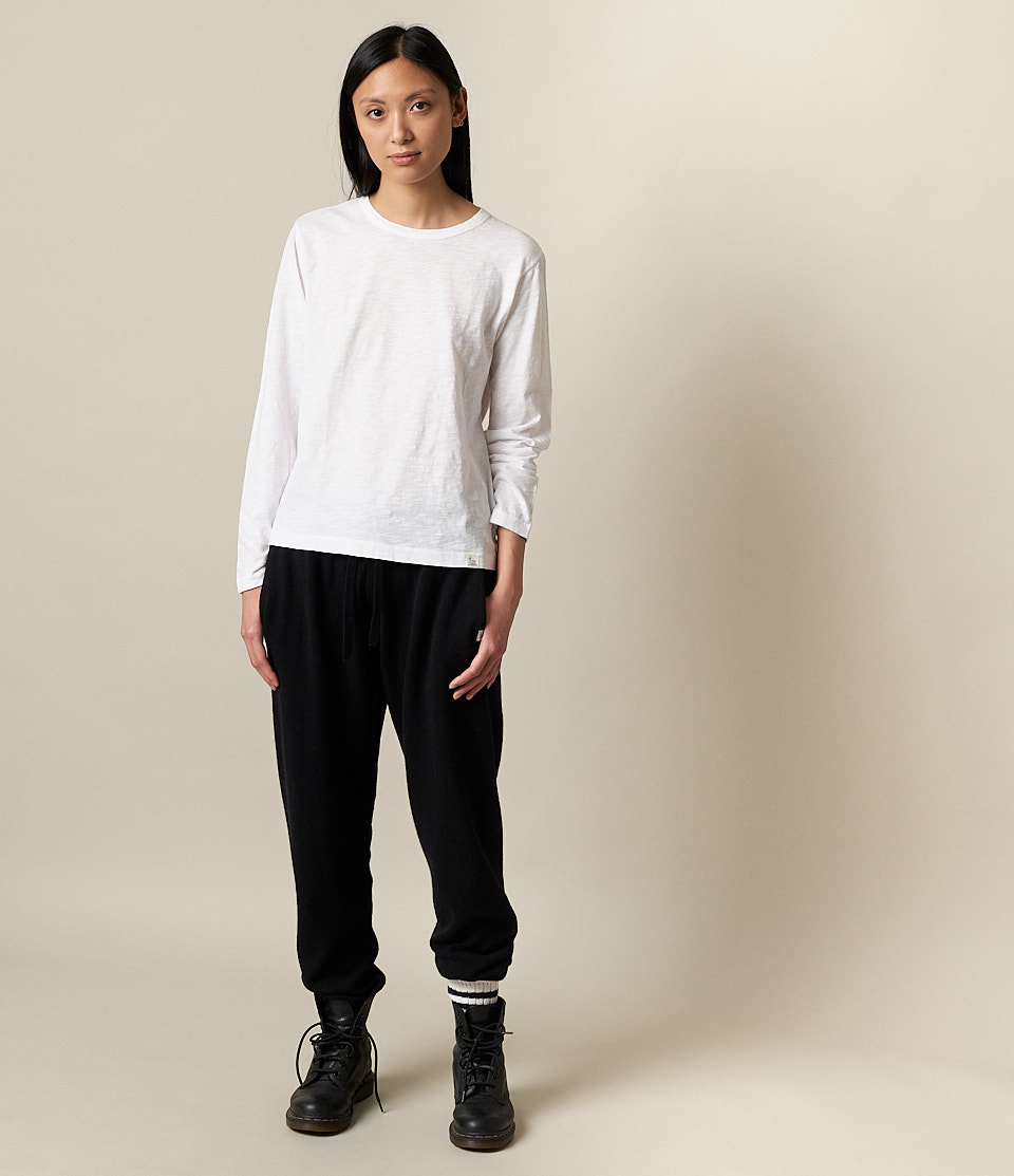 Women Merz B. Schwanen WSLS21 PIMA cotton longsleeve T Shirts White | MERZ3512496