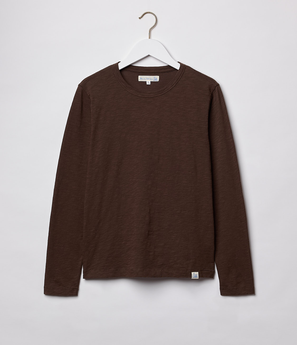 Women Merz B. Schwanen WSLS21 PIMA cotton longsleeve T Shirts Chocolate | MERZ9506214