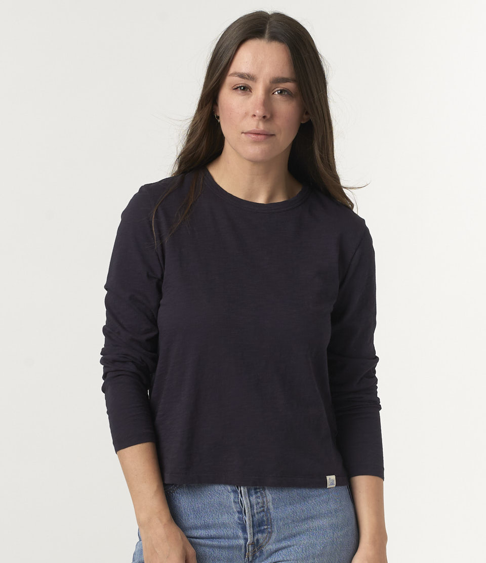 Women Merz B. Schwanen WSLS21 PIMA cotton longsleeve T Shirts Black | MERZ6279580